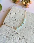 Aquamarine Beaded Short Necklace