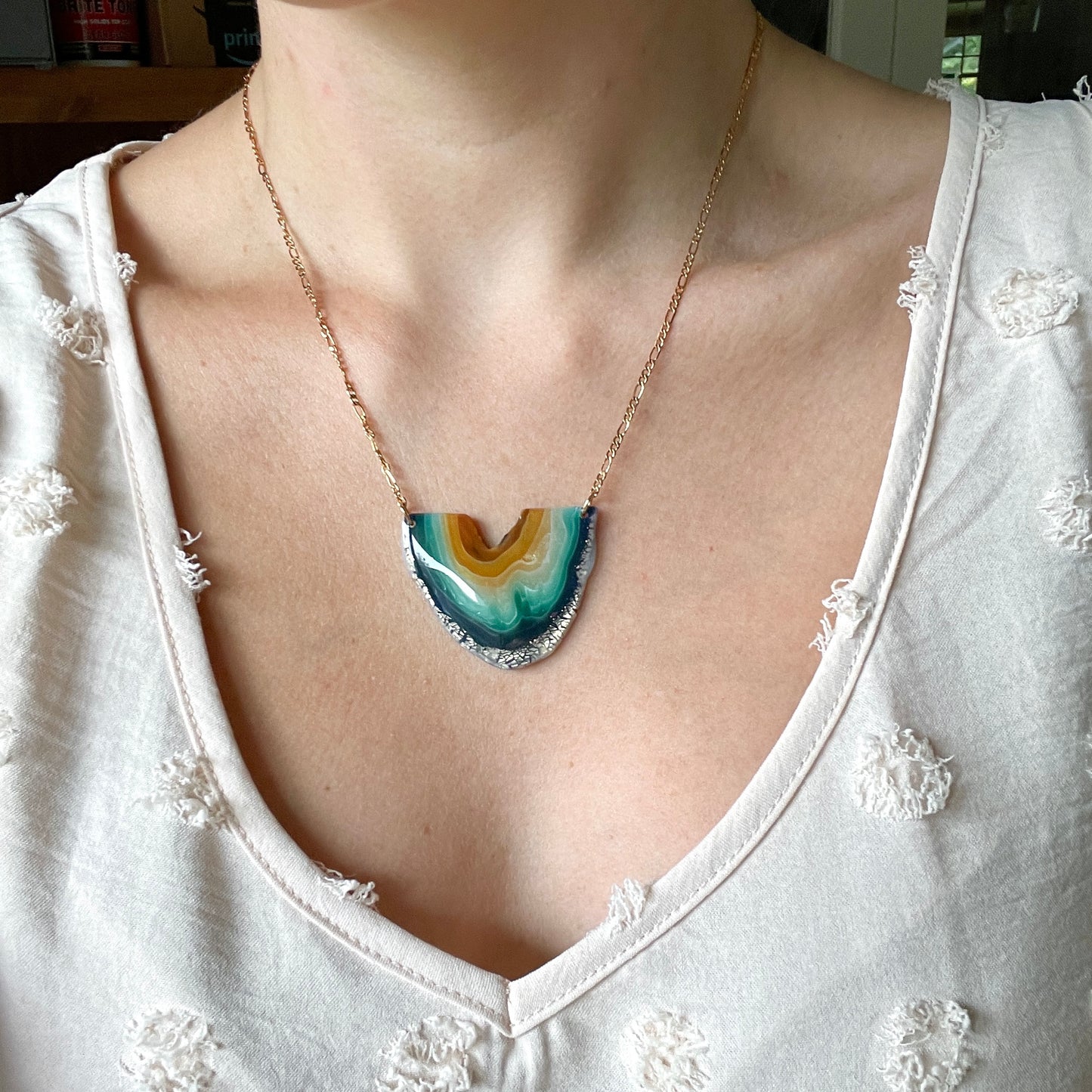 The Elemental Half Geode Necklace