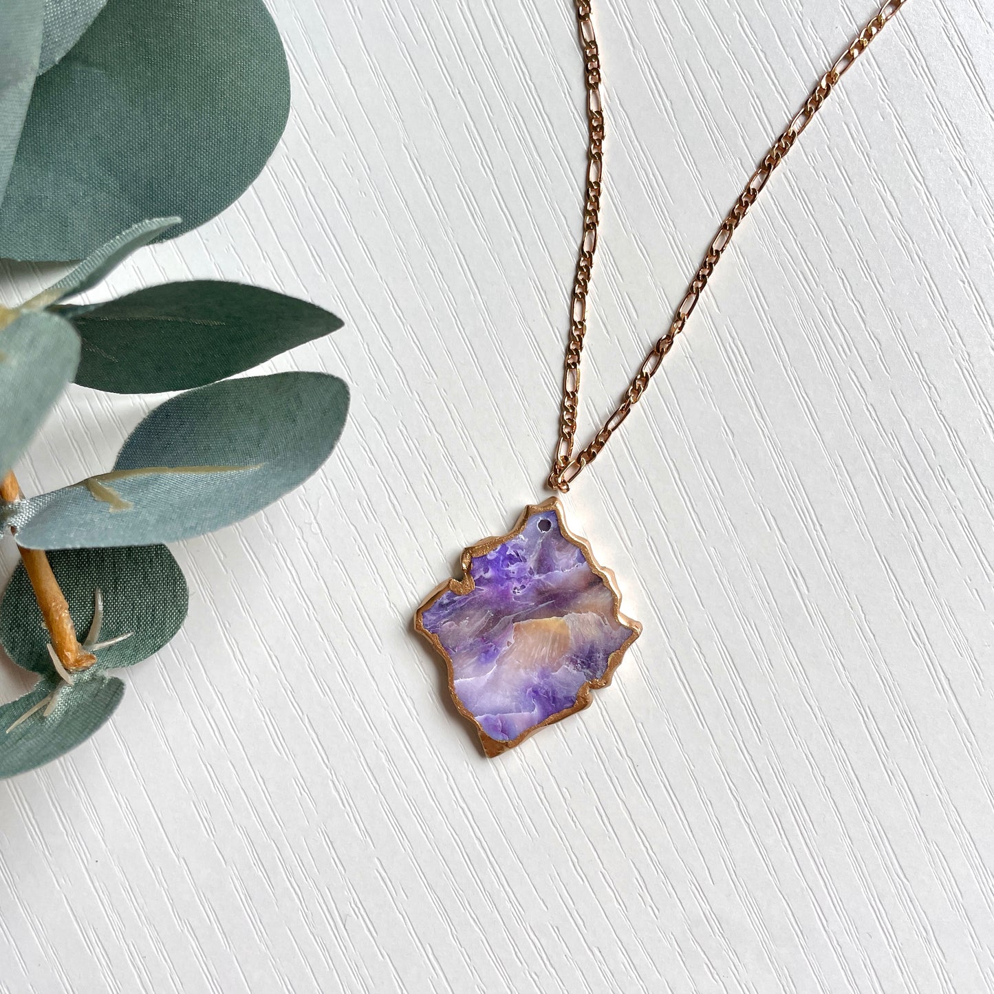 Amethyst Agate Pendant Necklace