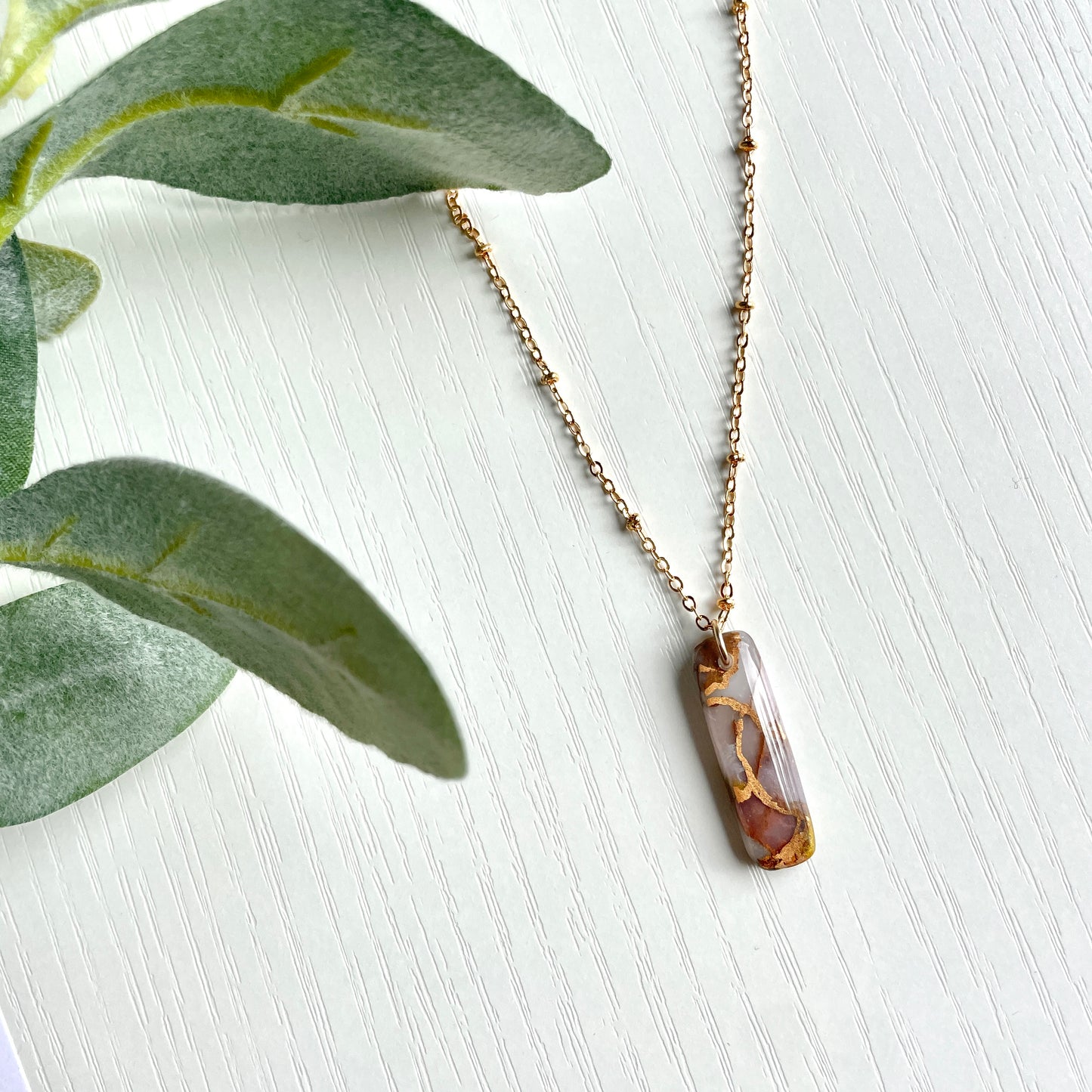 Pink Opal Copper Turquoise Pendant Necklace