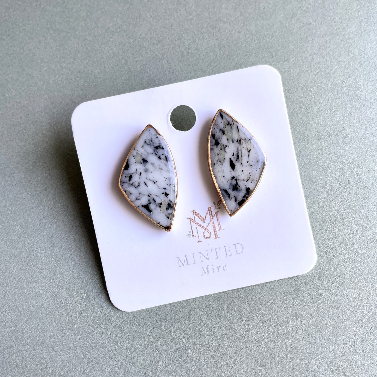 Dalmatian Jasper Angled Studs