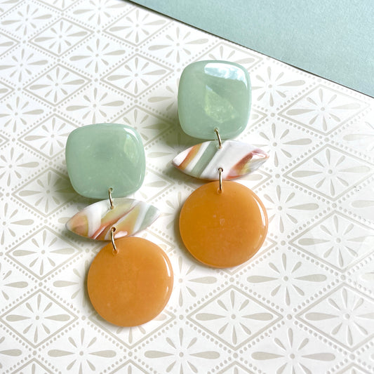 Modern Stacks in Light Green & Tangerine