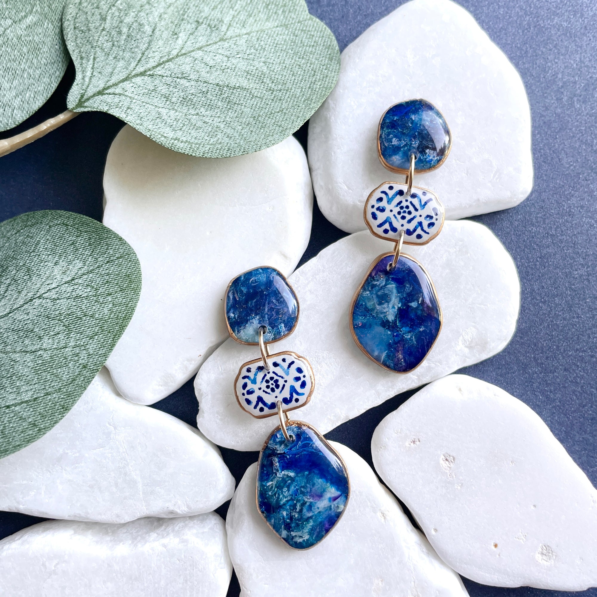 Blue Floral Drops