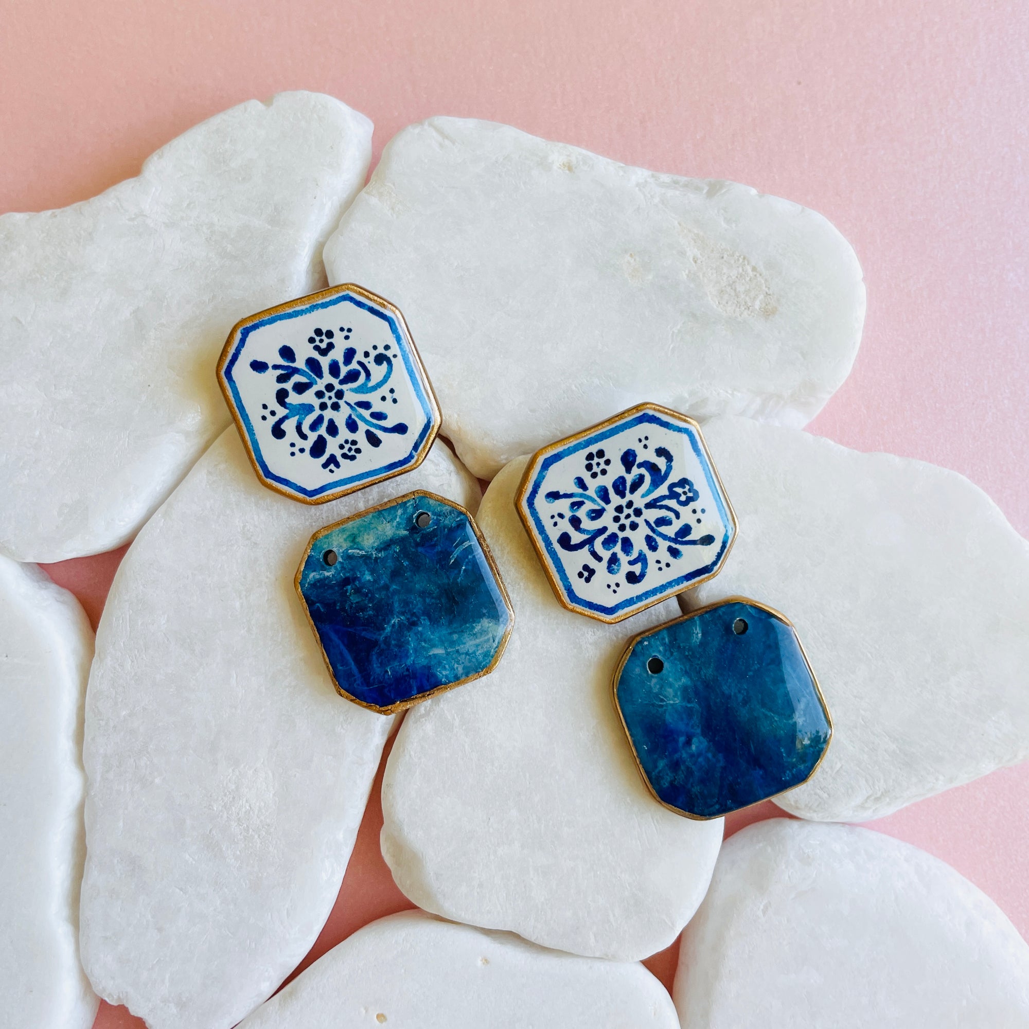 Blue Floral Squares