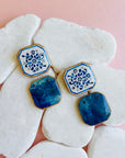 Blue Floral Squares