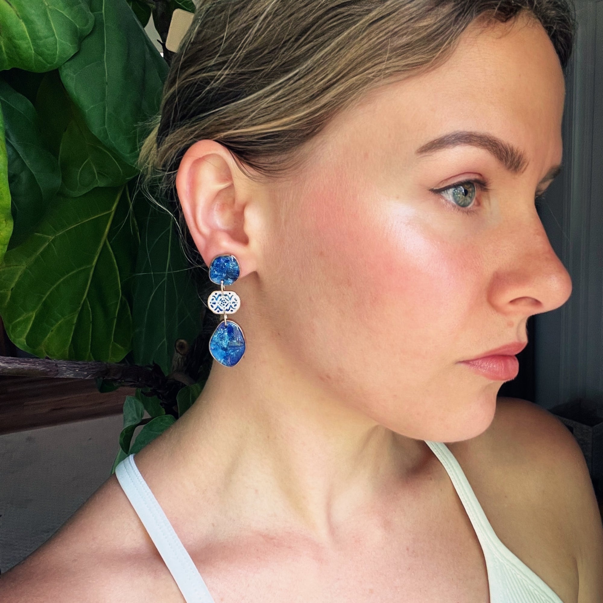 Blue Floral Drops