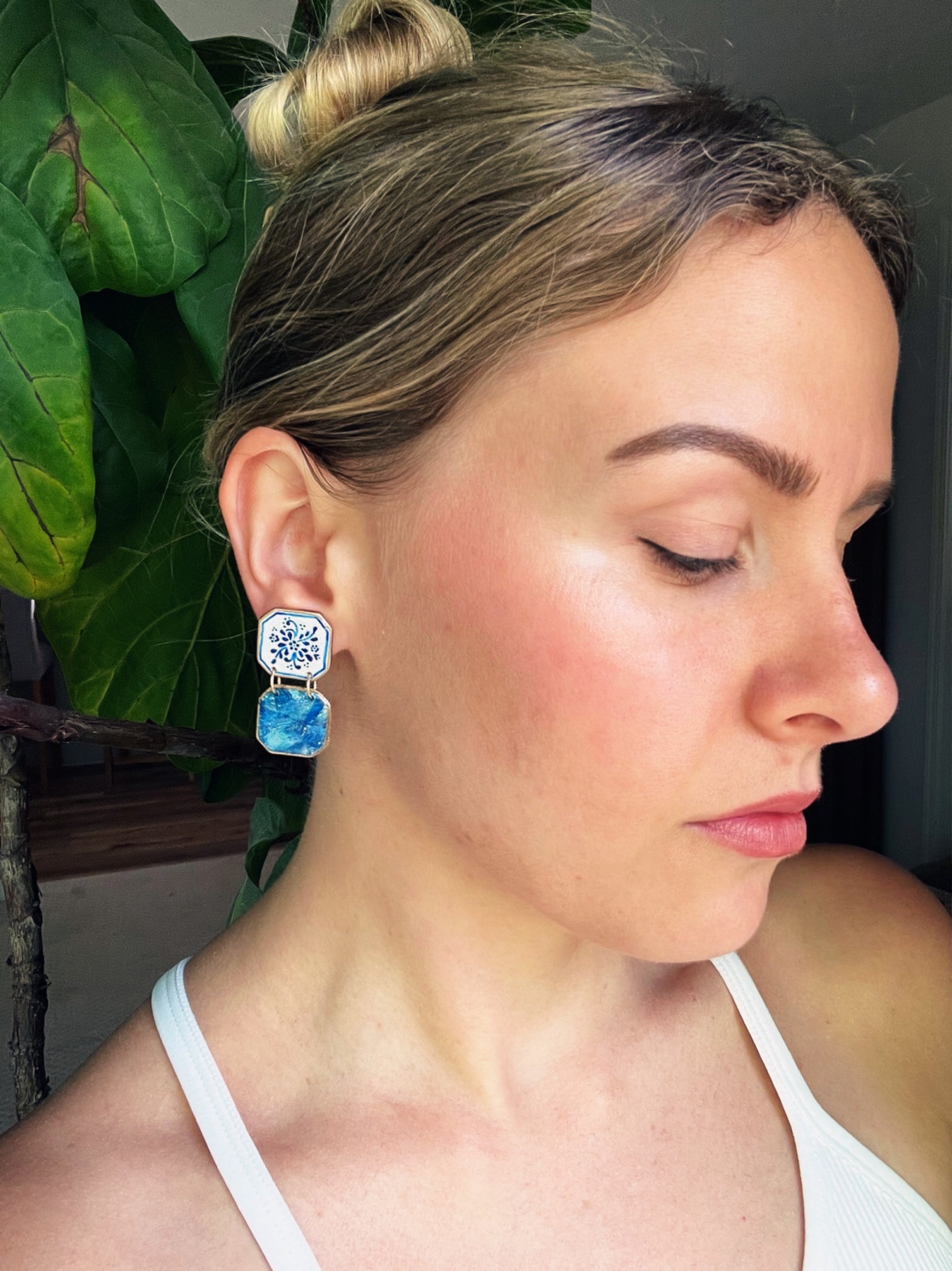 Blue Floral Squares