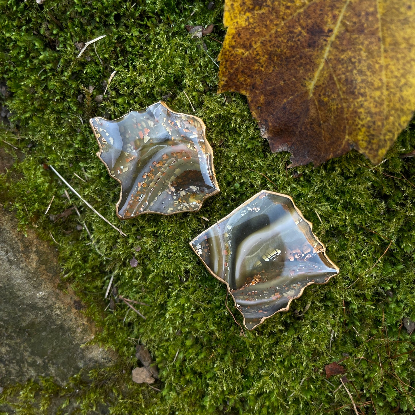 Autumn Agate Coaster Studs