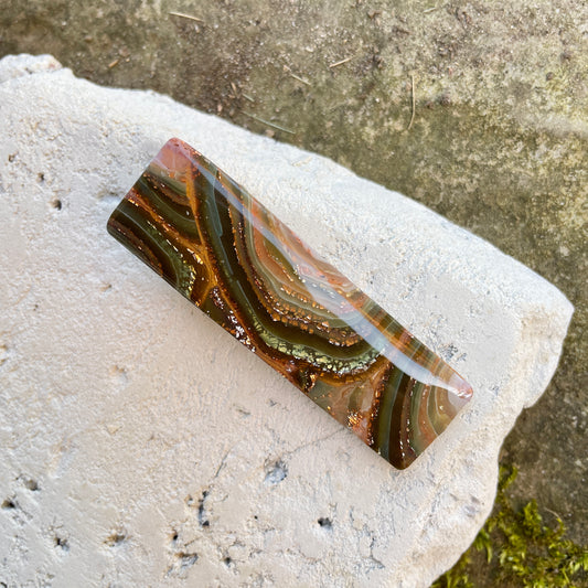 Large Rectangle Agate Hair Clip