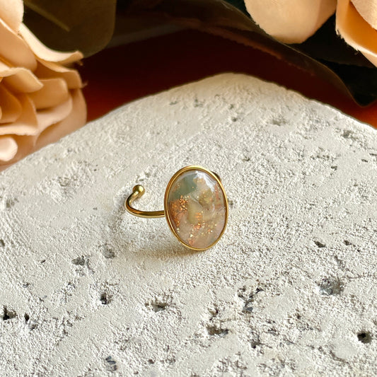 18mm Agate Gold Ring v.2