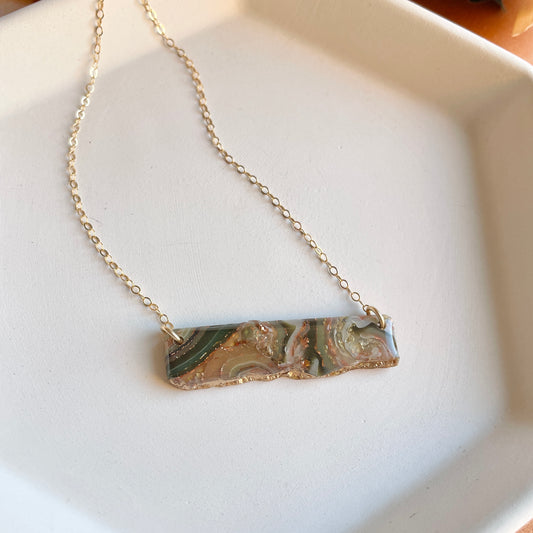 Raw Agate Bar Necklace v. 1