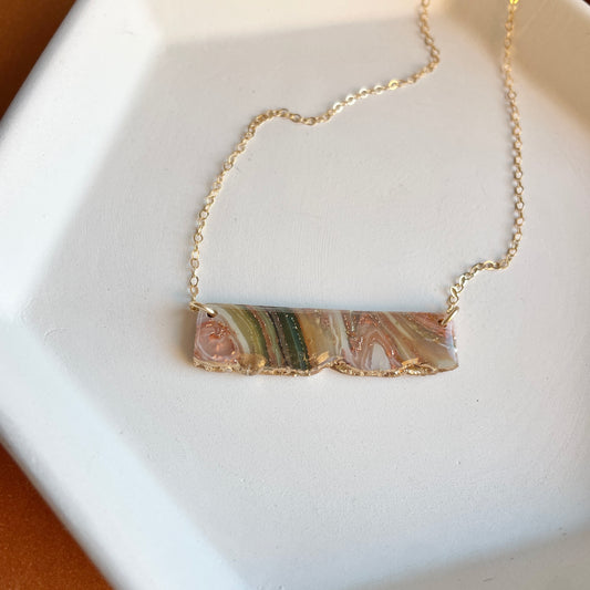 Raw Agate Bar Necklace v. 2